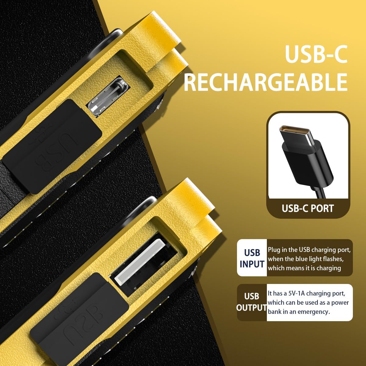 WARSUN Rechargeable LED Work Light, Portable Magnetic Waterproof Solar Outdoor Light